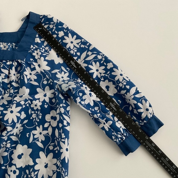 Faded Glory Top 2X Blue White Floral Blouse Mature Summer Retro Relaxed Y2K 90’ - Picture 6 of 11